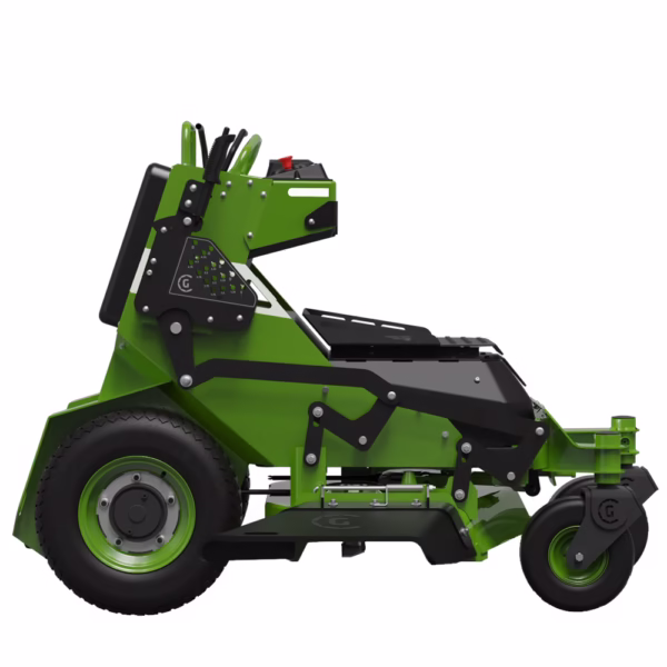 GREENWORKS 32in OptimusZ Stand-on Zero Turn Mower side GREENWORKS 32in OptimusZ Stand-on Zero Turn Mower side
