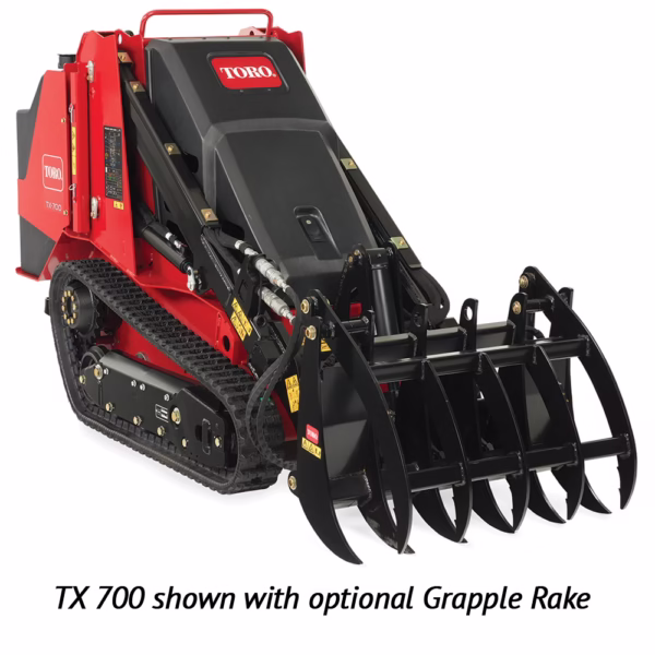 TORO TX700 narrow track utility loader with grapple rake TORO TX700 narrow track utility loader with grapple rake