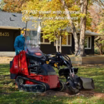 TORO TX700 narrow track utility loader with stump grinder attachment