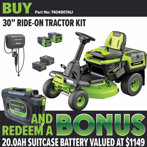 GREENWORKS 60V Pro 30in Mini Ride On Mower redemption GREENWORKS 60V Pro 30in Mini Ride On Mower redemption