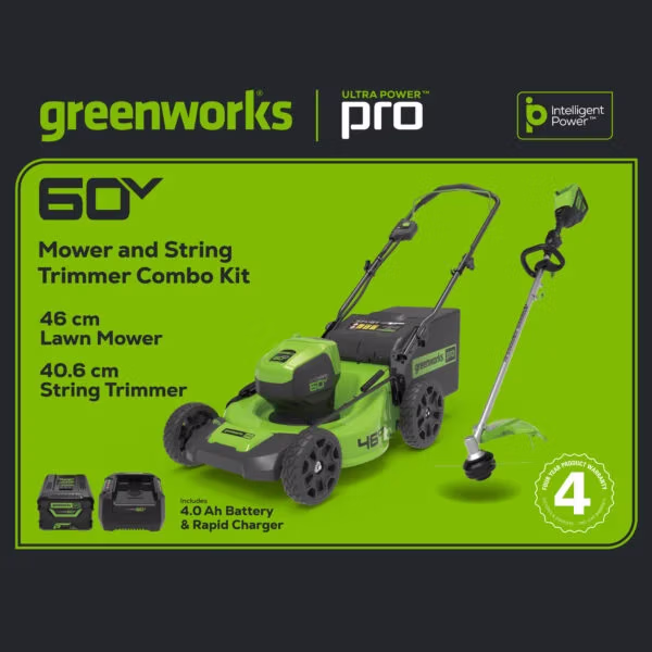 GREENWORKS 60V 46cm Lawnmower Bundle Kit GREENWORKS 60V 46cm Lawnmower Bundle Kit